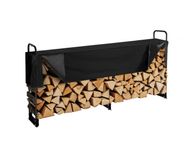 main image for ad Heavy Duty Outdoor Firewood Log Rack with Waterproof Cover  259 x 36 x 117 cm (8.5ft x 1.2ft x 3.8ft)  Stores 1/2 Cord of Wood