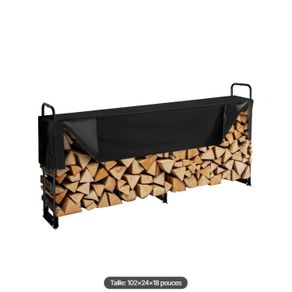 Heavy Duty Outdoor Firewood Log Rack with Waterproof Cover  259 x 36 x 117 cm (8.5ft x 1.2ft x 3.8ft)  Stores 1/2 Cord of Wood