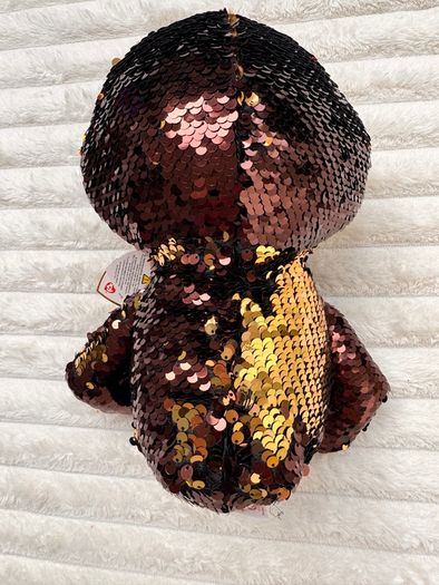 TY Flippables Dangler Sloth Brown Gold Sequins approx. 23 cm. Used Please see photos