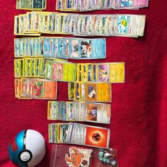 Pokemon Pokeball Storage tin, 100 cards and V/Ex cards