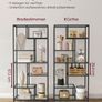 Bookcase with 6 shelves ink black - transparent glass Image 5