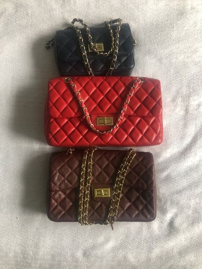 Genuine leather navy bag