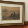 Vintage Pastoral Lithograph Ornate Gold Frame Image 5