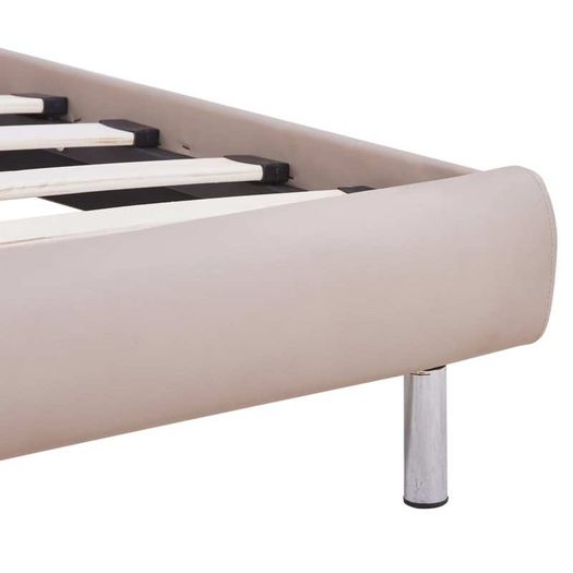 Bed Frame with LED Cappuccino Faux Leather 150x200 cm