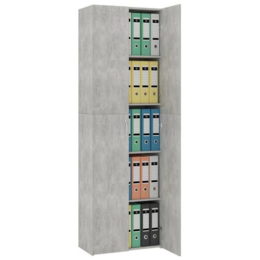 Office Cabinet Concrete Grey 60x32x190 cm Chipboard