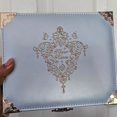 Flower Knows Jewelry Storage Box in Blue and Gold Accents