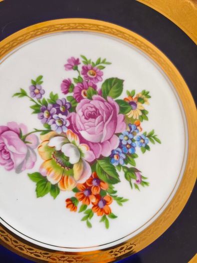 beautiful royal blue and gold plate