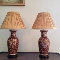 Vintage pair of chinoiserie table lamps