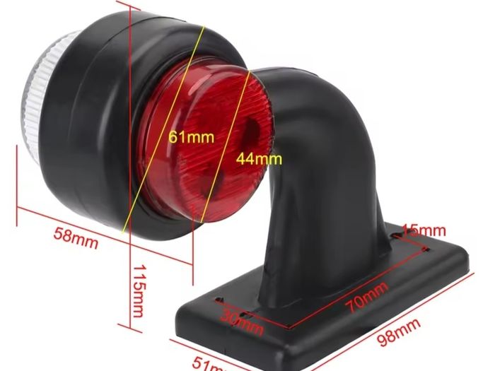 x2pcs 12/24V Flexible LED White/Red Side Marker Lamp Trailer Indicator Brake Tail Light Taillights For Vehicles Heavy Duty Lorry Autotruck