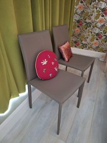 Two Leather Chairs Grey Leather