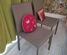 Two Leather Chairs Grey Leather