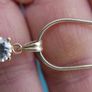 925 sterling silver c/z drop pendant and necklace L-9" 5,9g Image 3
