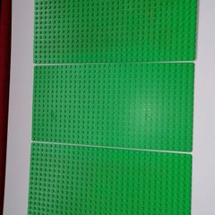 3 Lego Base Plates Green 16 by 32