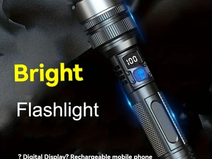 Ultra-Bright LED Flashlight with Digital Display