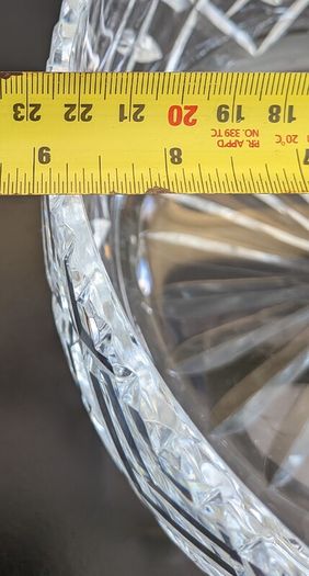 Large Bohemian Style Hand Cut Crystal Bowl Diamond Fan 22cm