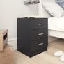 Bedside Cabinets 2 pcs Black 38x35x56 cm Engineered Wood Image 3