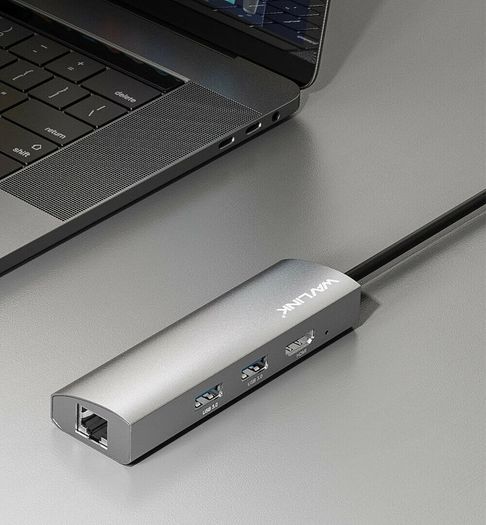 Wavlink USB-C Travel Universal Mini Dock Gigabit Ethernet/HDMI UHD 4K@60Hz (UHP3408) (Brand New/Warranty)