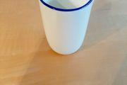 White and blue creamer