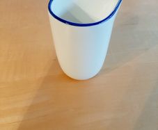 White and blue creamer