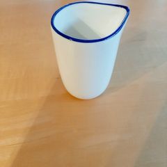 White and blue creamer