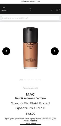 Mac foundation Studio Fix Fluid NW33 SPF15 30ml