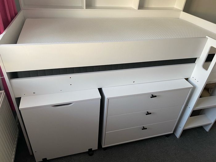 Childrens High Sleeper Bed with Desk and Storage