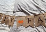 Happy Fall Pumpkin Burlap Banner