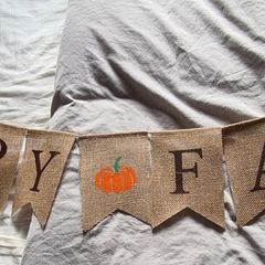 Happy Fall Pumpkin Burlap Banner