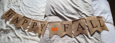 Happy Fall Pumpkin Burlap Banner