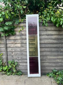 Antique leaded coloured glass panel