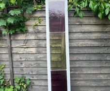 Antique leaded coloured glass panel