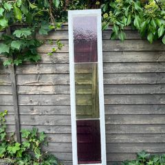 Antique leaded coloured glass panel