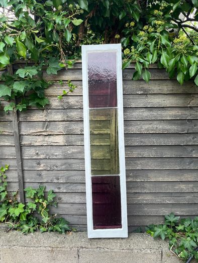 Antique leaded coloured glass panel
