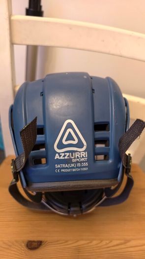 Azzurri Sport Hurling Helmet Blue GAA Camogie Faceguard SATRA IS355