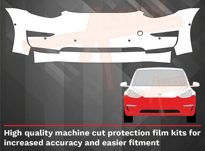 Tesla Model 3 2024- Front Bumper Stone Guard Paint Protection Film Highland