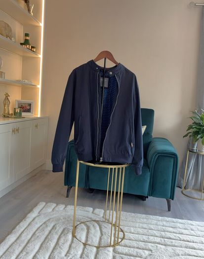 Mens navy smart-casual bomber jacket by Springfield