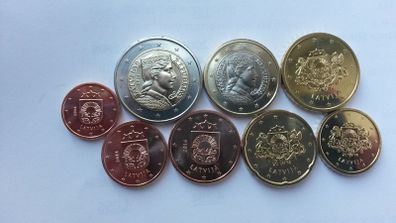 Latvia 2014 Euro Coins Set(from 1c till 2 euro) Uncirculated.