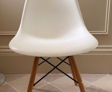 Eames style white dining chairs - 10 available