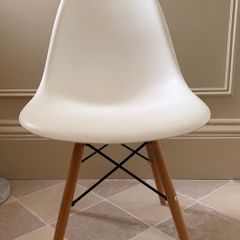 Eames style white dining chairs - 10 available
