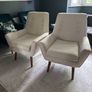 Two creme stylish armchairs Image 2