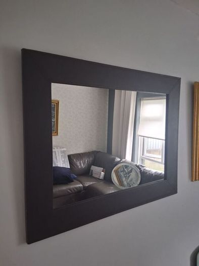 Large Mirror leather surround