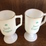 4 Retro Milk Glass Irish Coffee Pedestal Mugs Image 4