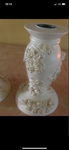 Cherub & Roses candlestick Set