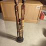 3 Vintage Hand Carved African Pencil Thin Tall Hand Painted Figures 12.5" Image 7