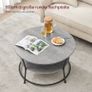 Coffee table with 2 shelves concrete grey Image 3