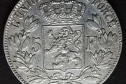 1876 Belgium 5 Francs - Leopold II small head Silver coin