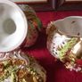Vintage Italian Luxury Centerpiece Art Deco Lavishly Decorated Two Handled And Footed Vase And Bowl With Lid Made In Italy Image 8