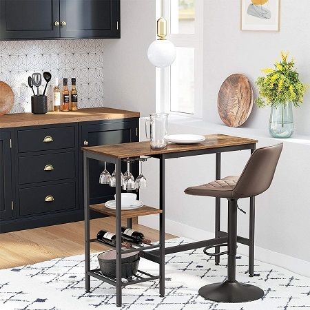 New Industrial Bar Dining Table With Shelves - FREE P&P