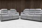 Roma Plus Light Grey Wireless Charging Recliner Sofa