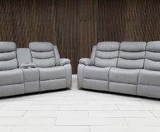 Roma Plus Light Grey Wireless Charging Recliner Sofa
